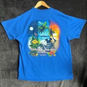 Disney Cruise Line Shirt L Mickey in Paradise‎ Castaway Cay Bahamas Tropical Tee